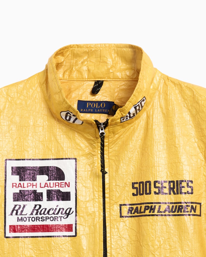 Polo Ralph Lauren Racing Men's Leather Jacket Yellow