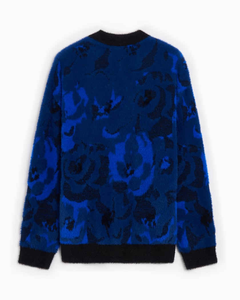 Lacoste Men s Relaxed Fit Intarsia Jacquard Cardigan Blue AH2923 00 IB3 FOOTDISTRICT