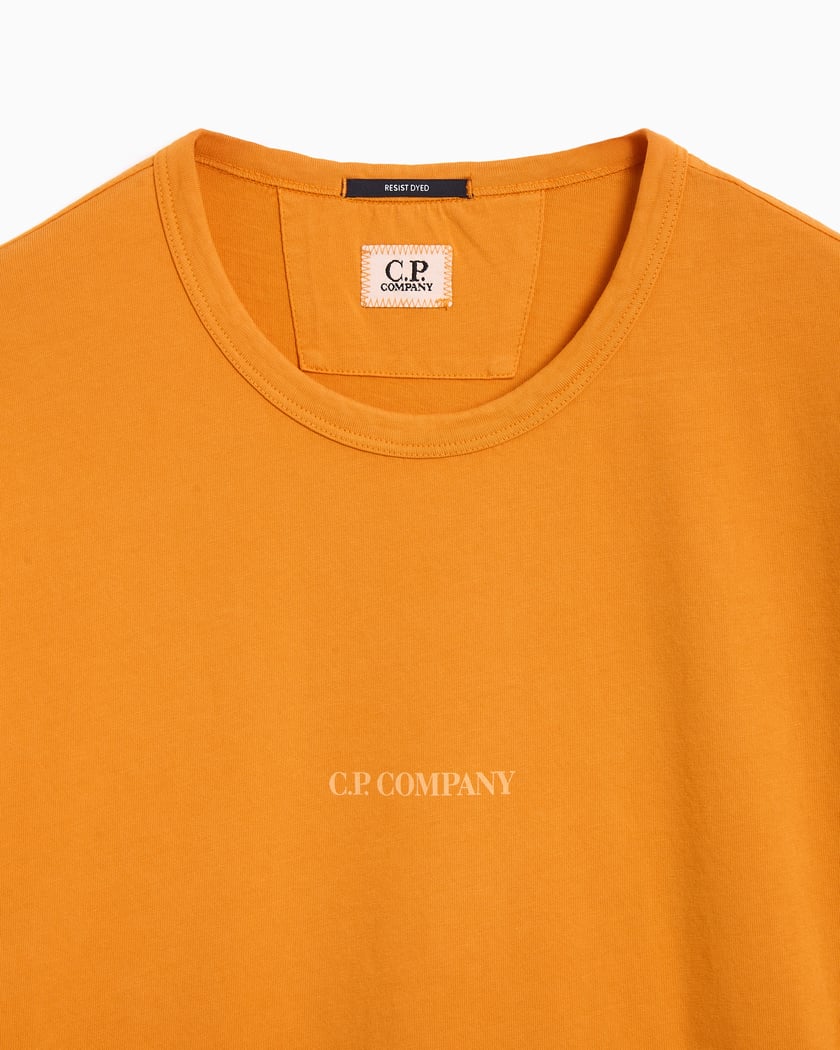 Tシャツ・カットソー C.P. Company T-shirt con logo e stampa Orange CP Company Men's T-Shirt Orange 19CMTS727A005431R-434