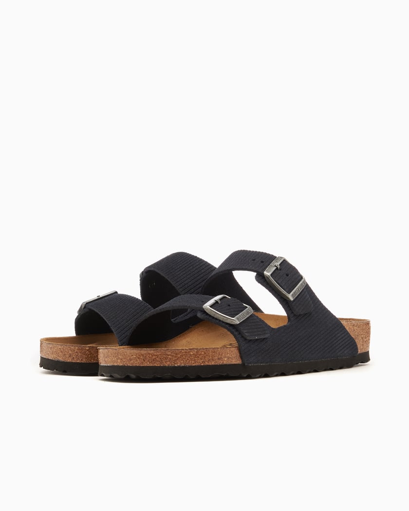 BIRKENSTOCK Arizona Suede Leather Corduroy Regular Black 1028257 FOOTDISTRICT