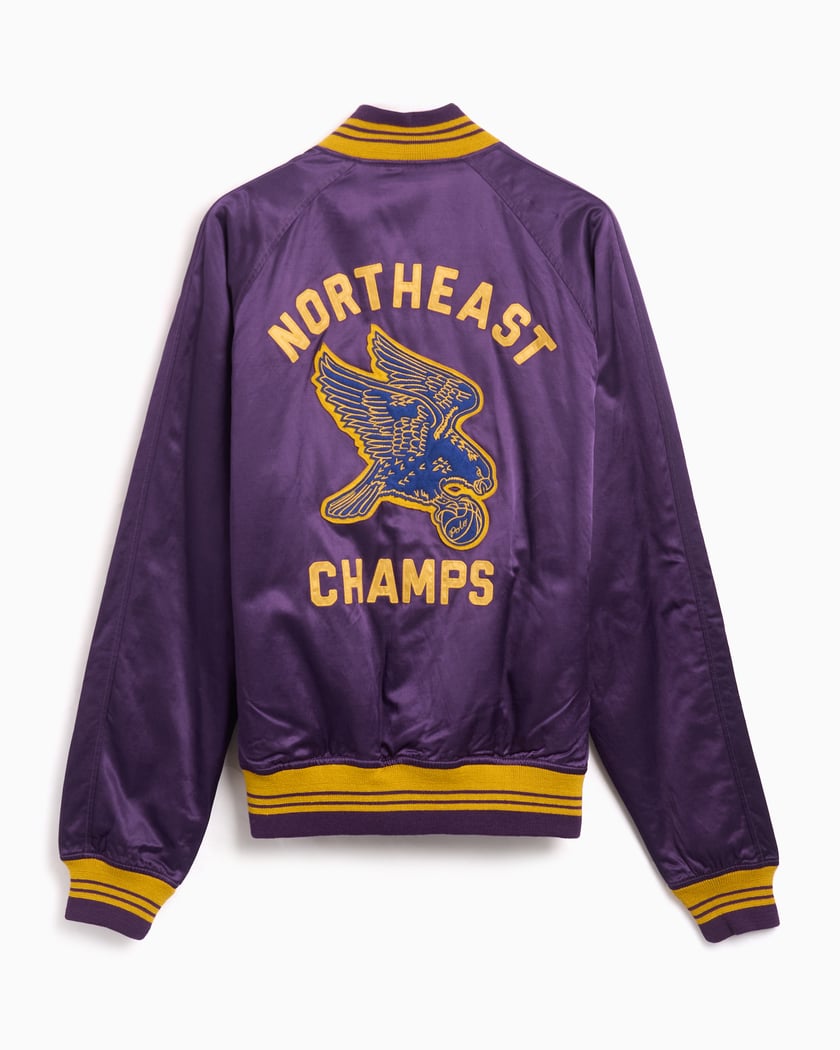 Polo Ralph Lauren Northeast Champs Men s Baseball Bomber Jacket Purple 710949942001 FOOTDISTRICT