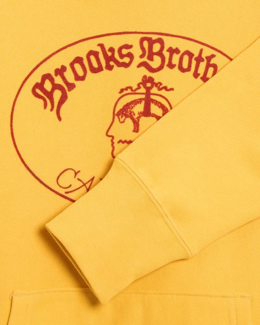 Brain Dead x Brooks Brothers Logo Men's Hoodie Yellow