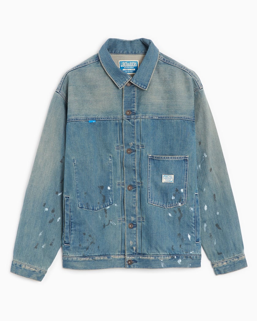 パーティを彩るご馳走や Liberaiders® Bleached Men's Denim Jacket Blue 750092303 ジャケット・アウター
