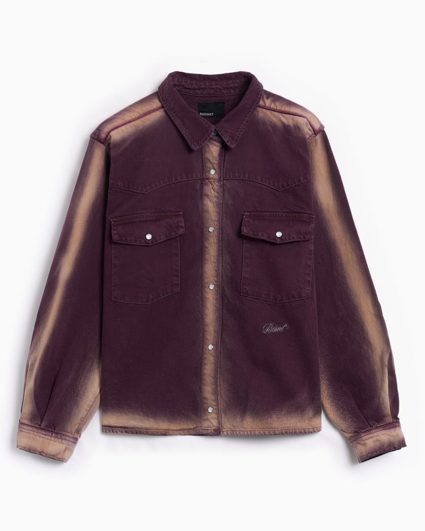 Rassvet Acid Wash Men's Woven Denim Overshirt Jacket