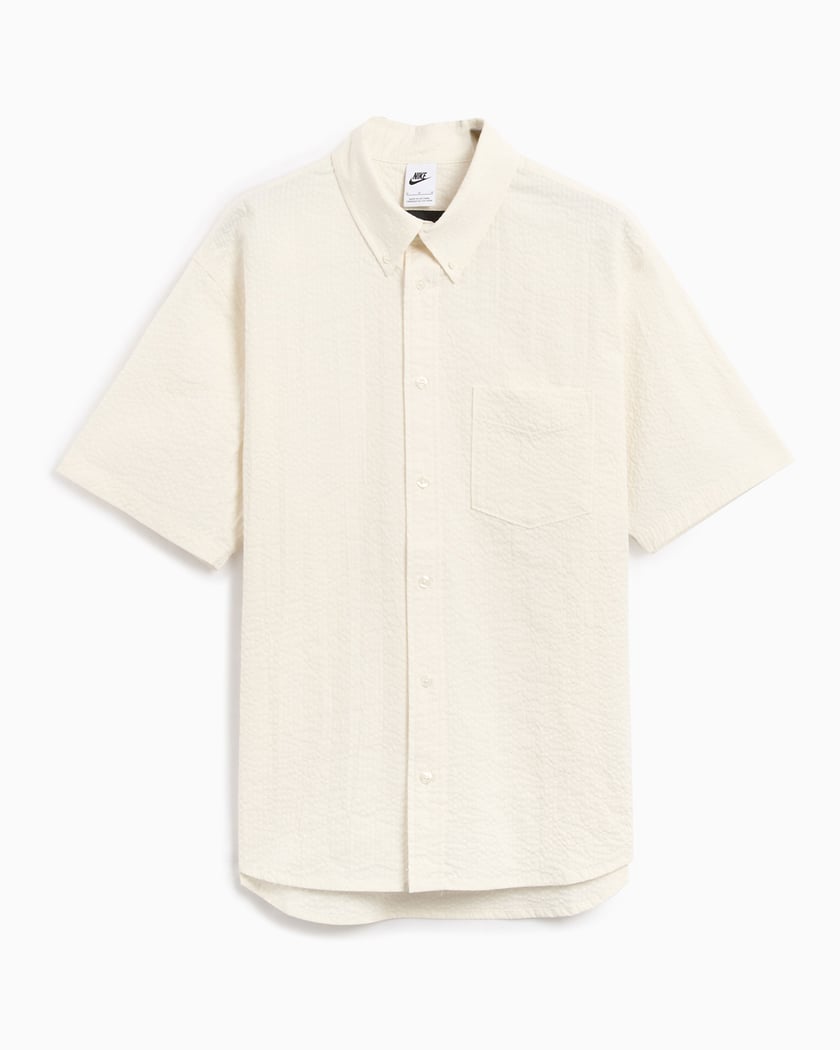 Nike Life Seersucker Men's Short Sleeve Shirt White FN3222-030 |  FOOTDISTRICT