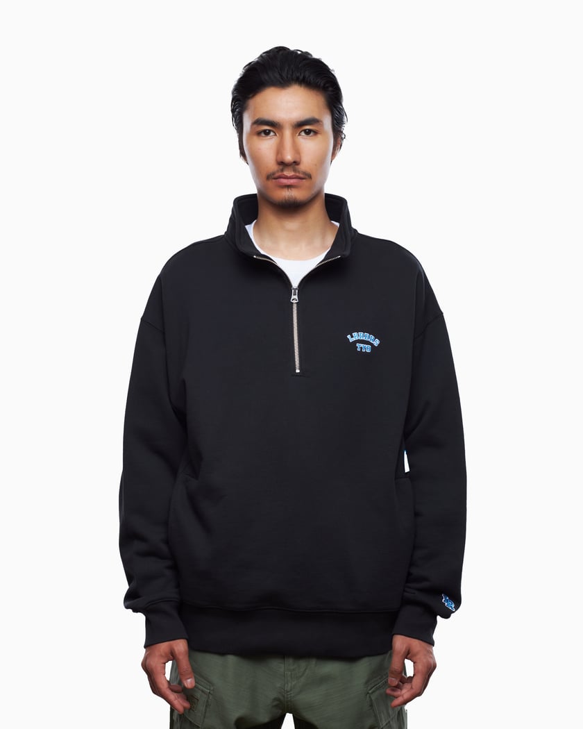 Liberaiders Men s Heavyweight Fleece Half Zip Sweatshirt Noir 753082303 BLACK FOOTDISTRICT