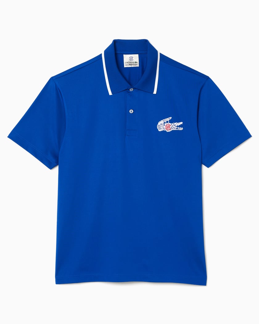 Lacoste x CLOT Unisex Relaxed Fit Ultra Dry Jersey Polo Shirt Blau DH3450 00 JQ0 FOOTDISTRICT