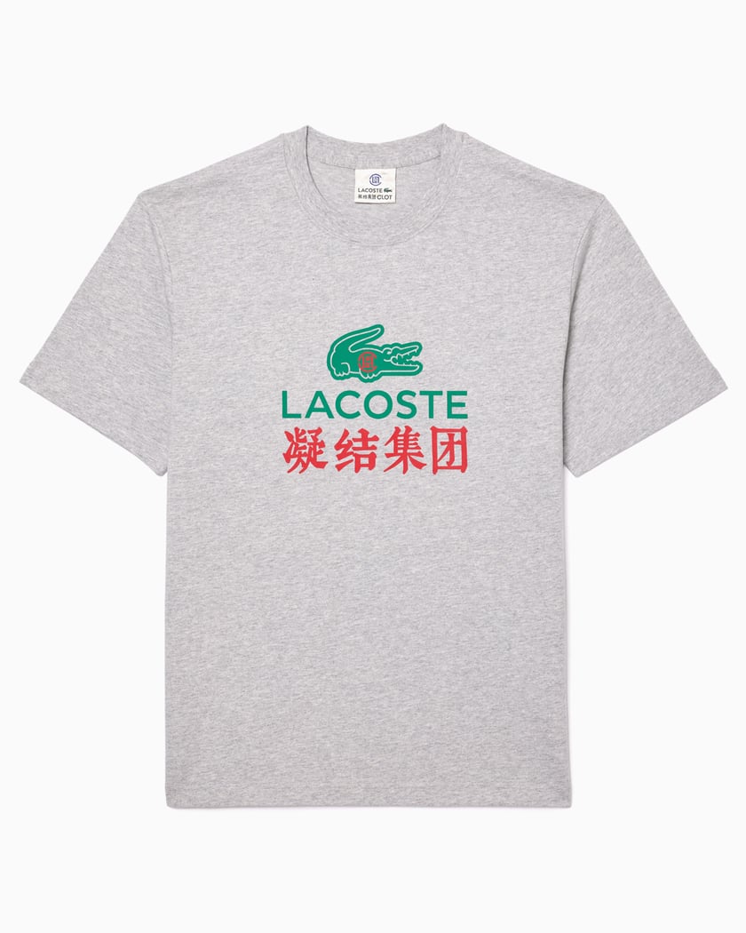 Lacoste x CLOT Unisex Heavy T Shirt Grau TH3203 00 CCA FOOTDISTRICT