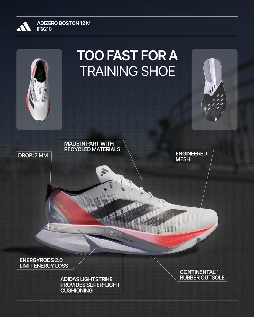 adidas Performance Adizero Boston 12 Blanco IF9210 FOOTDISTRICT