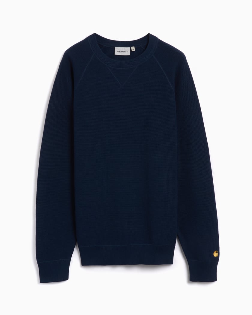 Carhartt WIP Chase Men's Sweater Bleu I028581-2MZXX Carhartt WIP Chase Men's Sweater Bleu I028581-2MZXX
