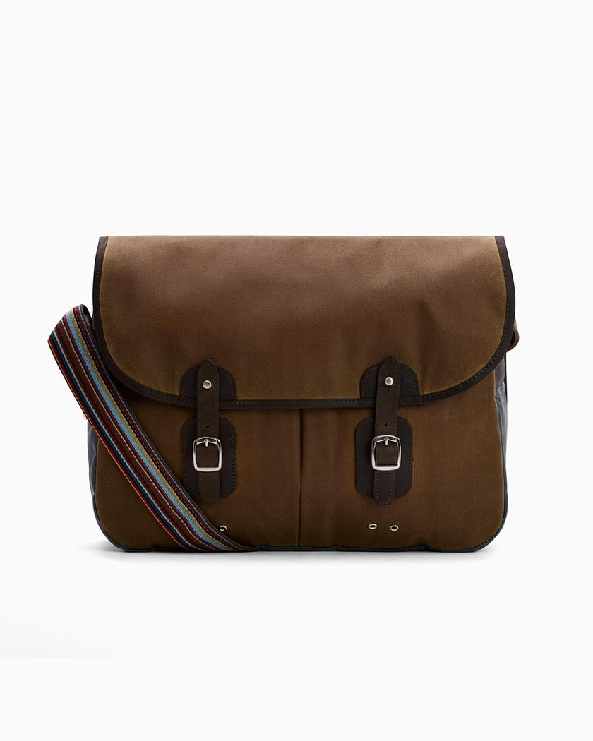 Barbour x Paul Smith Wax Tarras Unisex Shoulder Bag Brown