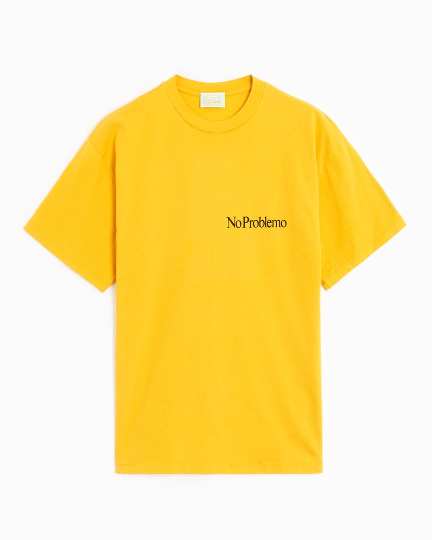 Tシャツ・カットソー ARIES U GLITCH TEMPLE KNIT YELLOW ARIU241PRST003YL Aries Arise Fluoro Temple T-Shirt in Yellow | SVD USA