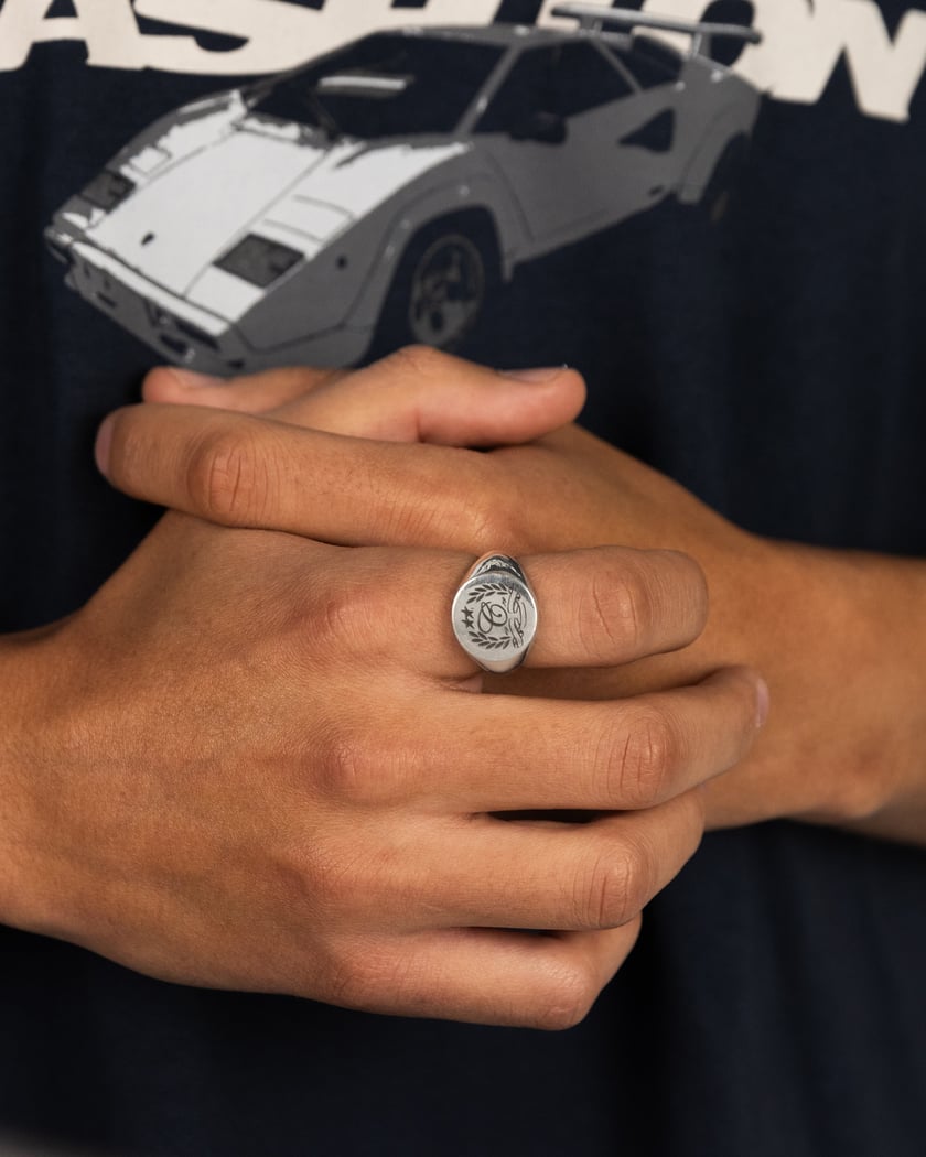 【箱付】CALEE NT LOGO SILVER SIGNET RING 11号 CALEE】（キャリー）