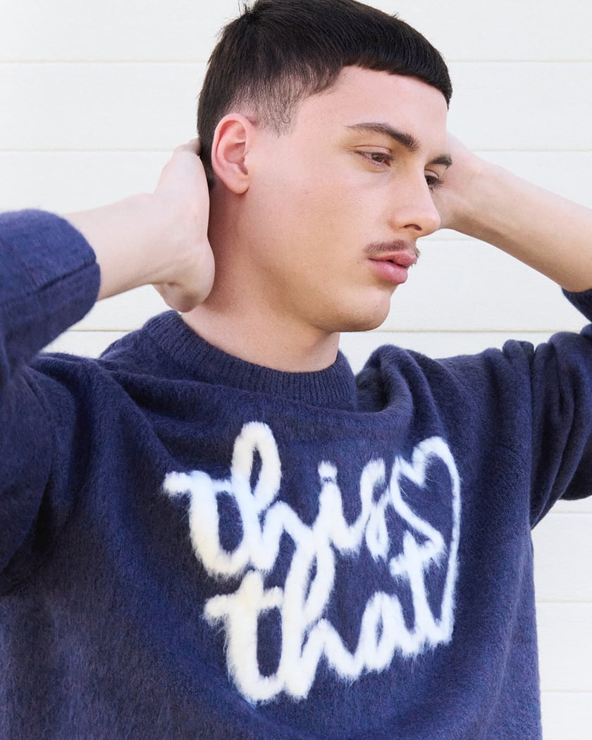 thisisneverthat® Heart Logo Men's Knit Sweater Purple
