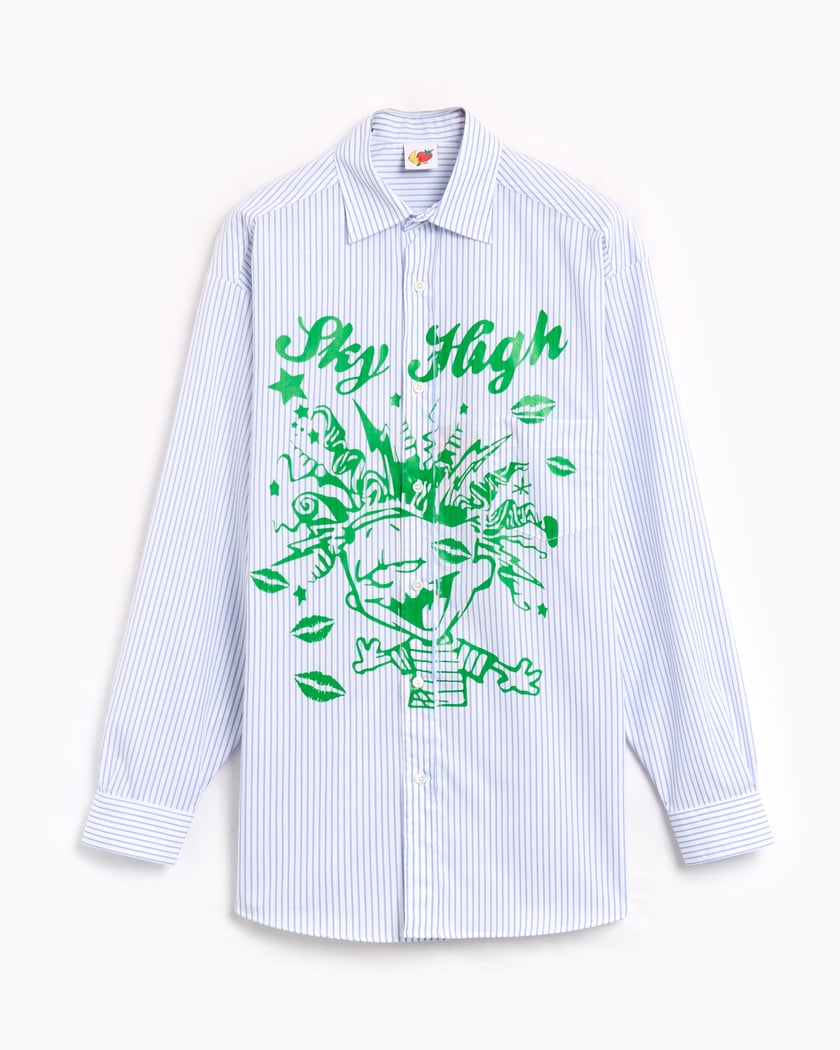 男性に人気！ Sky High Farm Workwear Mindblown Unisex Print Button Down トップス