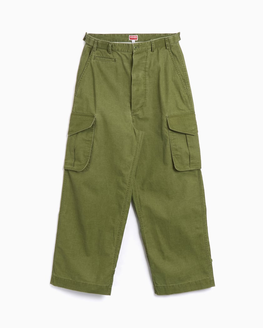 【送料&関税込】Kenzo Cropped Drawstring Trousers Women's New Low Waist Pants Adjustable Straight Work