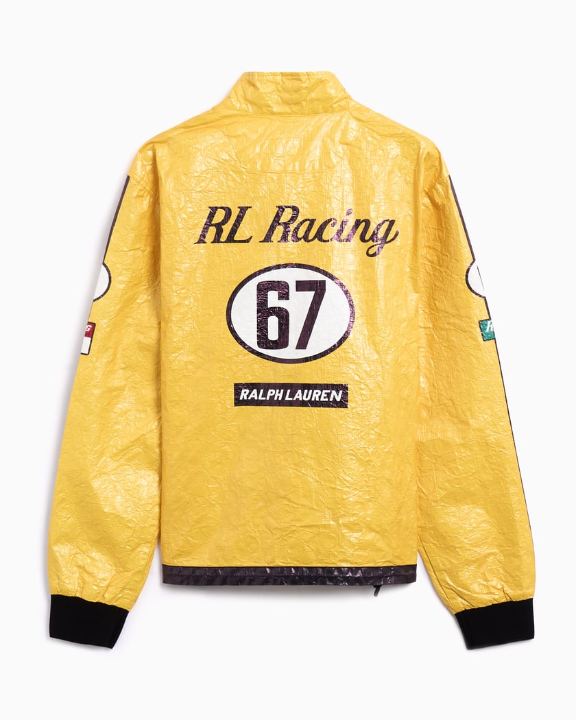 Polo Ralph Lauren Racing Men's Leather Jacket Yellow
