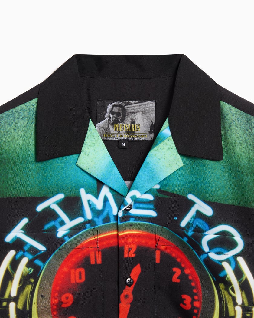 Pleasures Time Bowling Men's Shirt Black P25SU059-BLACK