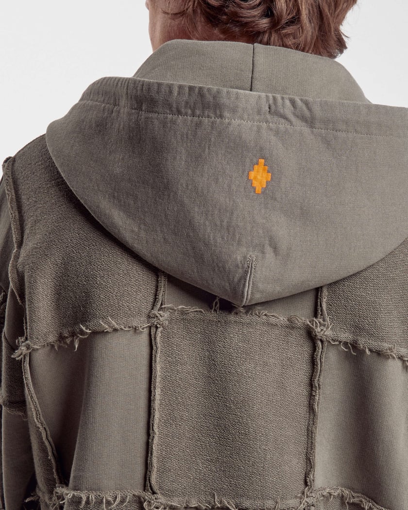 Marcelo Burlon Logo Check Over Full Zip Men s Hoodie