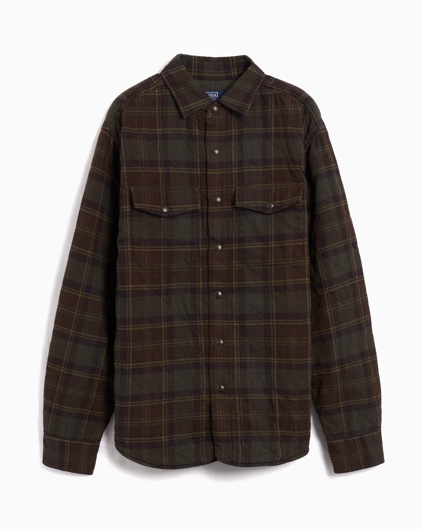 Polo Ralph Lauren Brushed Flannel Plaid Men's Overshirt Green