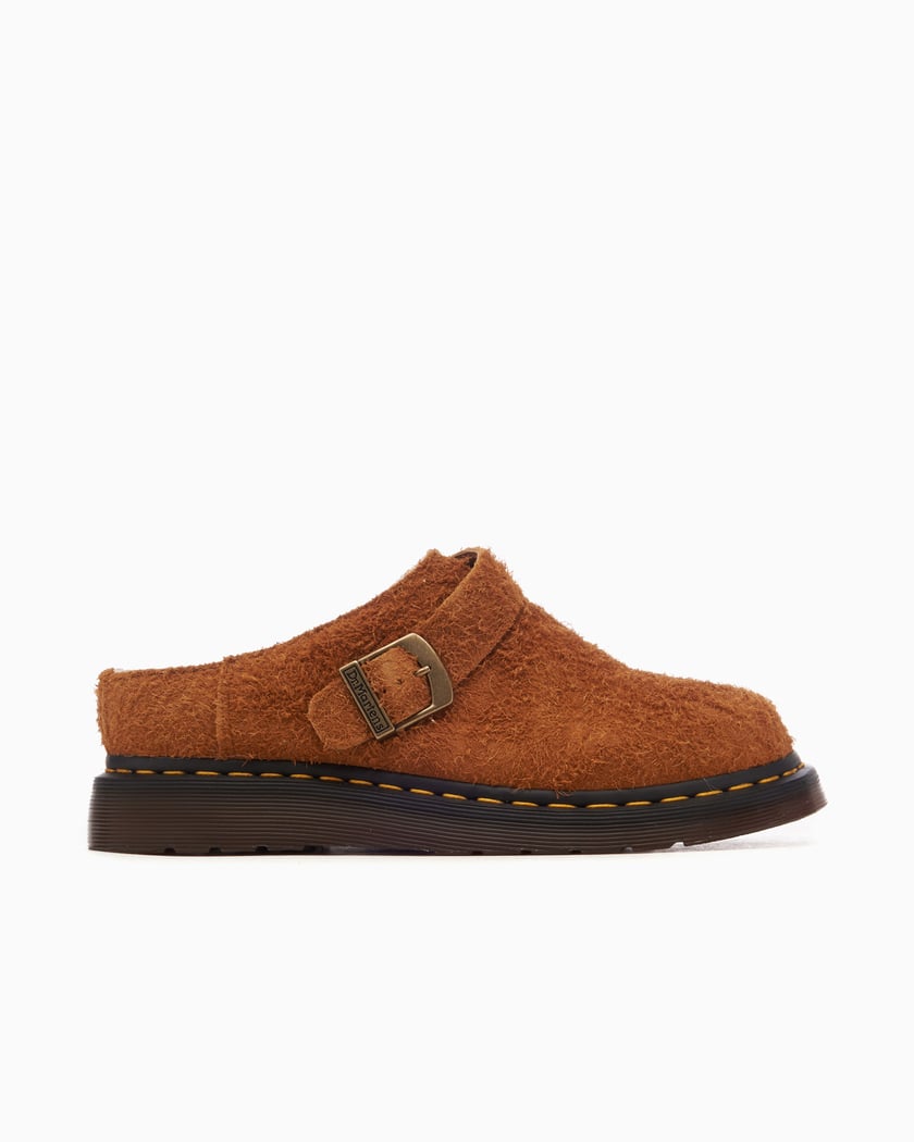 Dr. Martens Isham Long Napped Suede Mules Brown 30901363 FOOTDISTRICT