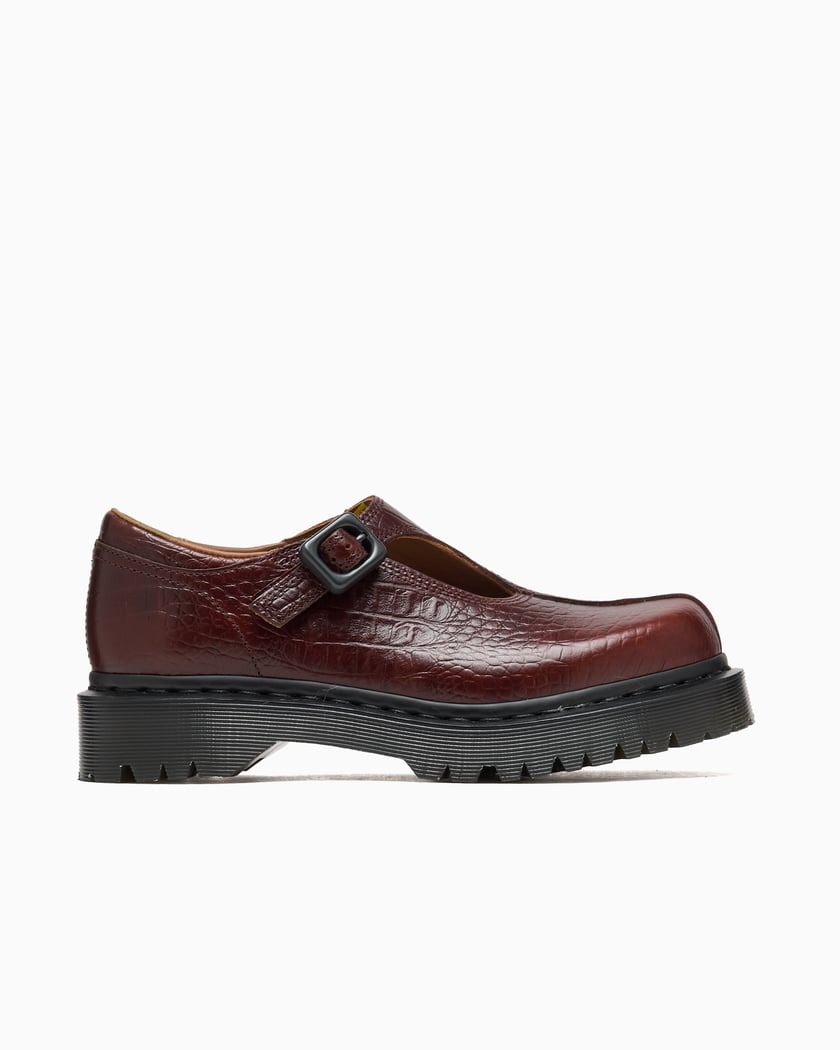 Dr. Martens Rejena Mary Jane Croc Emboss Women's Shoes Brown