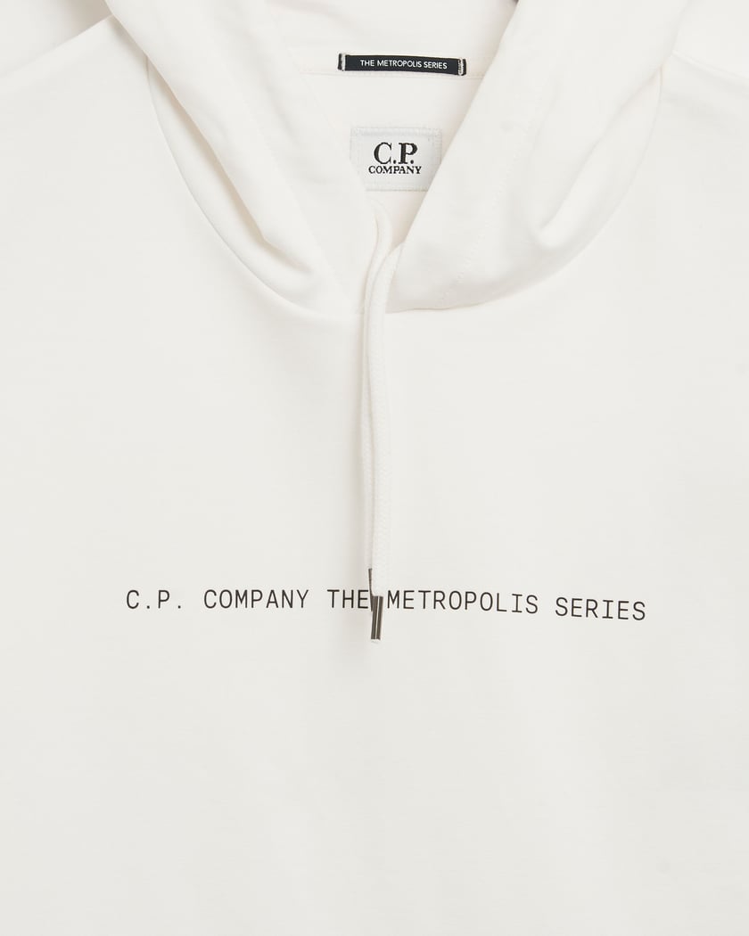 CP Company The Metropolis Series Logo Men s Fleece Hoodie White