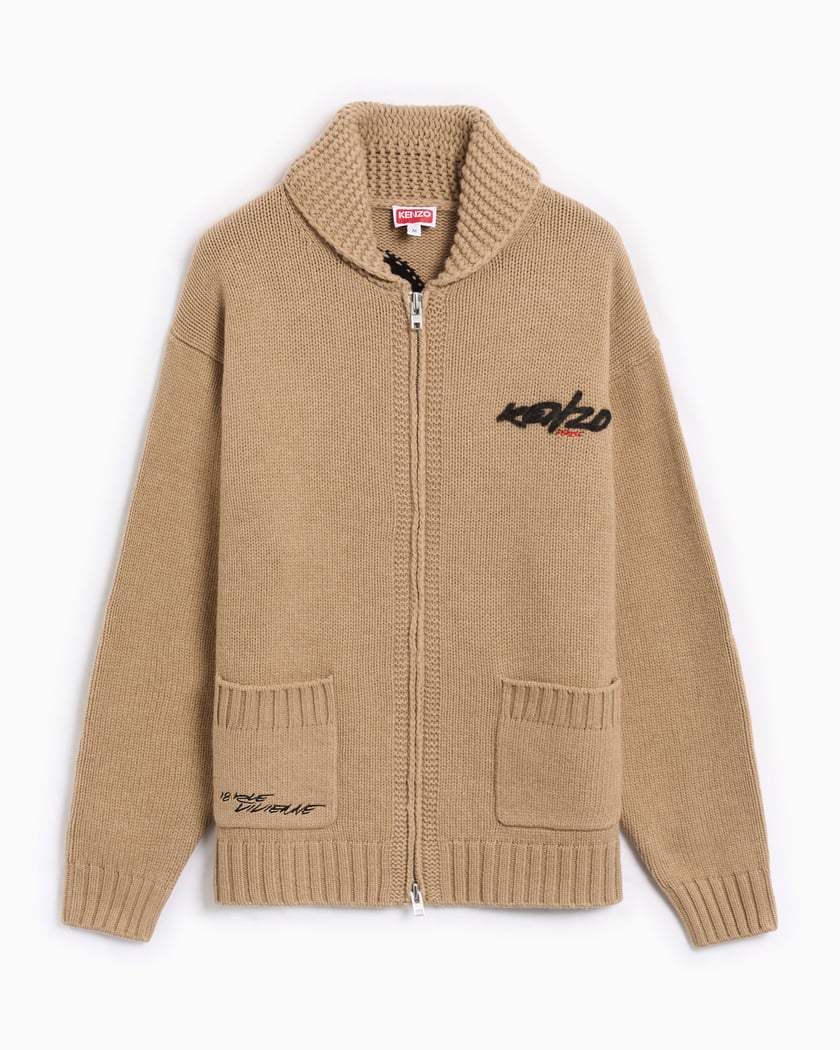 Kenzo Futura RWS With Zipper Relaxed Men's Cardigan Beige