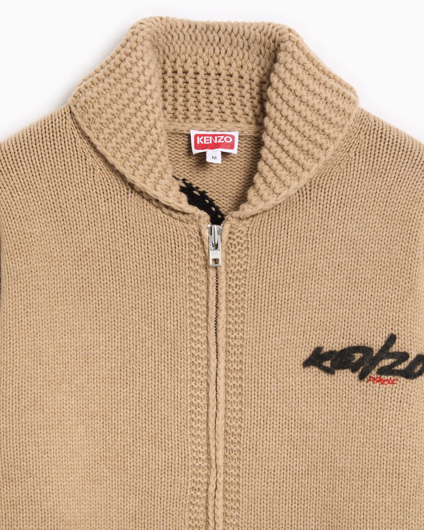 Kenzo Futura RWS With Zipper Relaxed Men's Cardigan Beige
