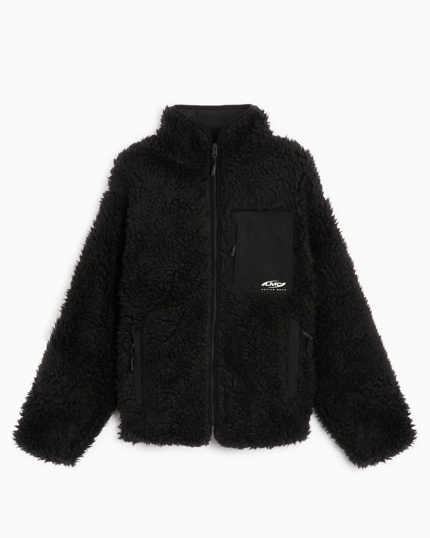 Black sherpa zip up jacket 2025