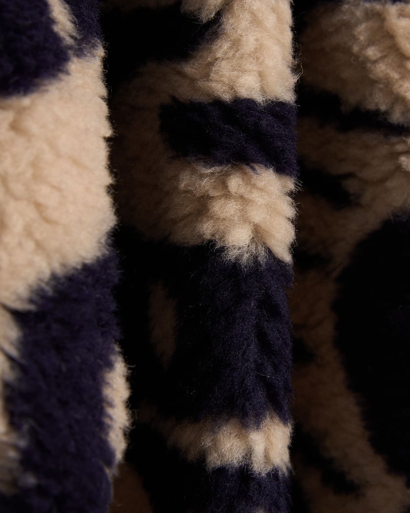 Leichte Herren-Fleecejacke Mit Retro-Print - Stehkragen, Weich & Lässig