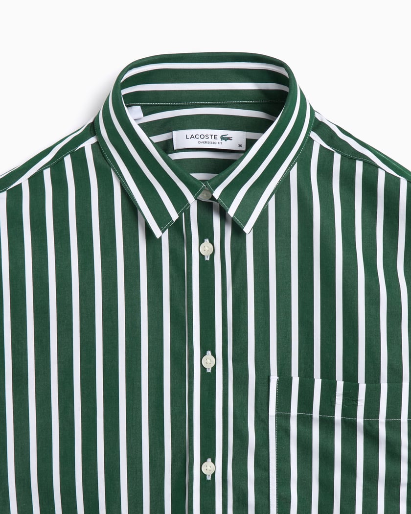Lacoste Women s Oversized Cotton Poplin Shirt Vert CF0215 00 291 FOOTDISTRICT