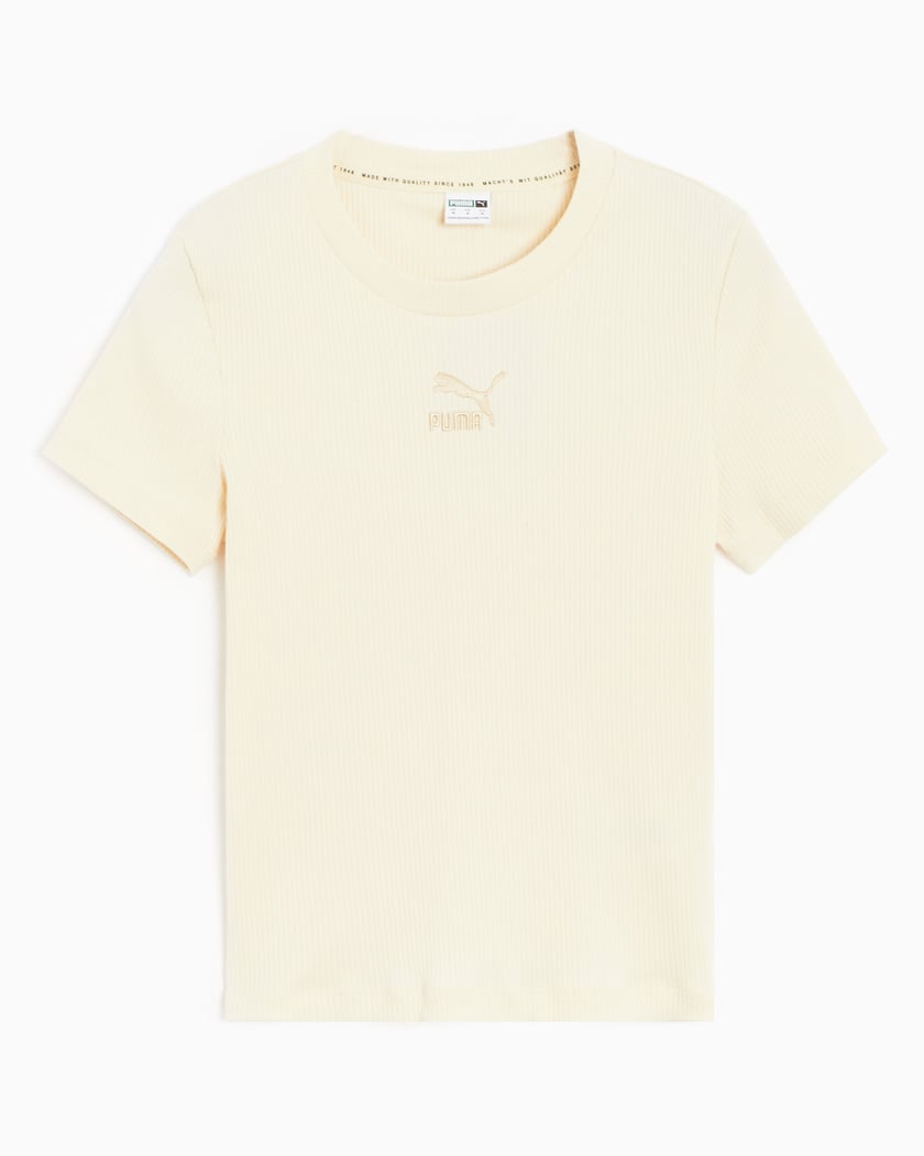 Puma Classics Women s Ribbed Slim T Shirt Giallo 535689 99 FOOTDISTRICT