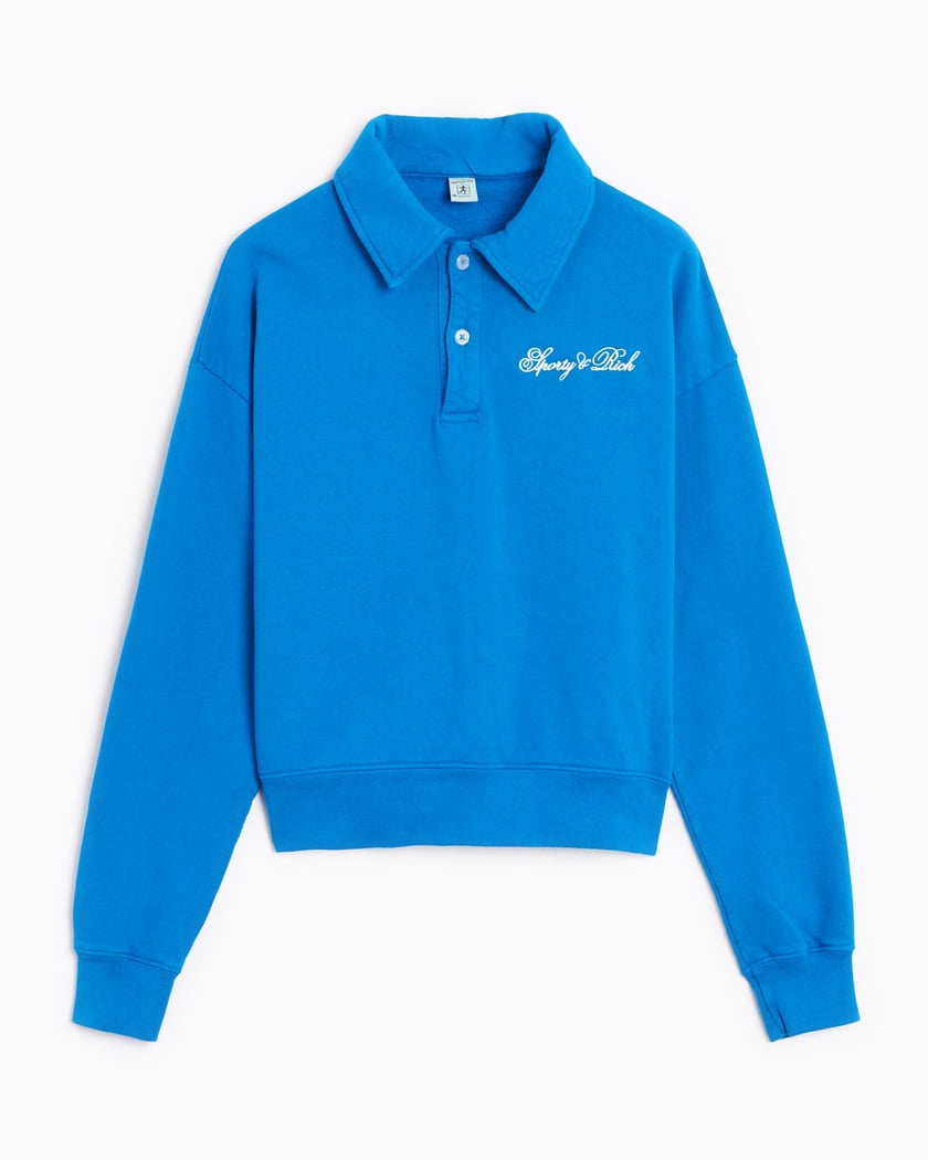 Serif Logo Embroidered Polo - Squash – Sporty & Rich