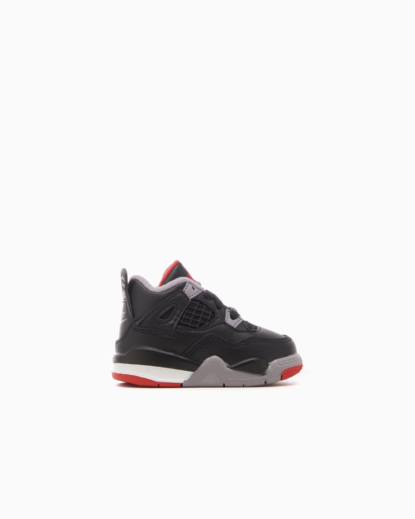 Jordan retro 4 negro con 2025 rojo