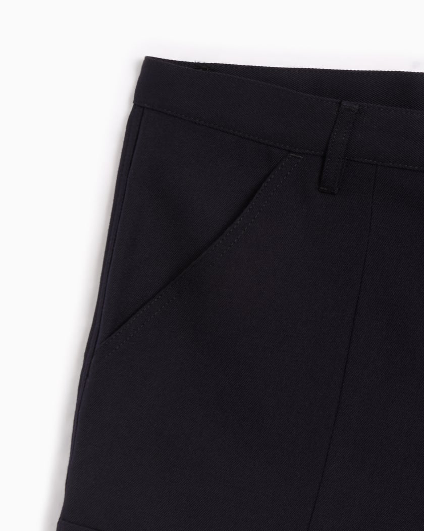 Men's black wool gabardine pants