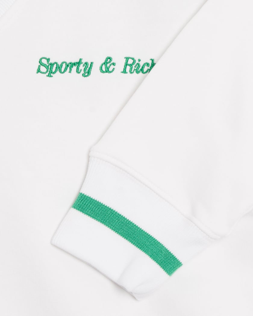 Sporty u0026 Rich Classic Logo Embroidered V-Neck Women's Sweater White VN851WH  | FOOTDISTRICT