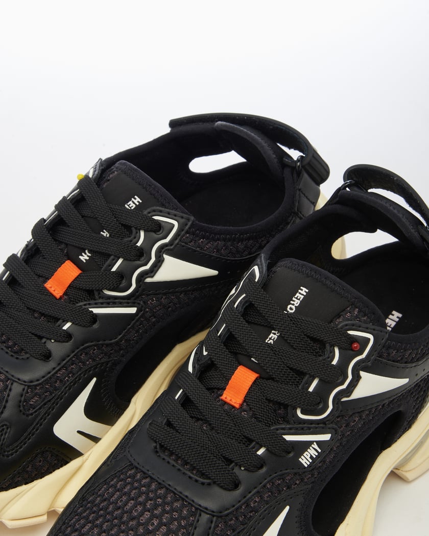 Heron Preston Block Stepper Leather Sandal Black