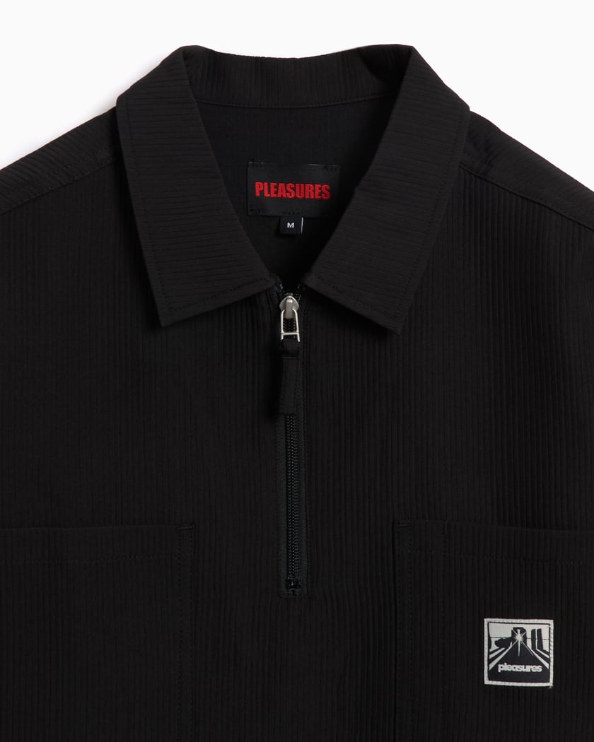 Pleasures Electron Men's Short Sleeve Zip Polo Black