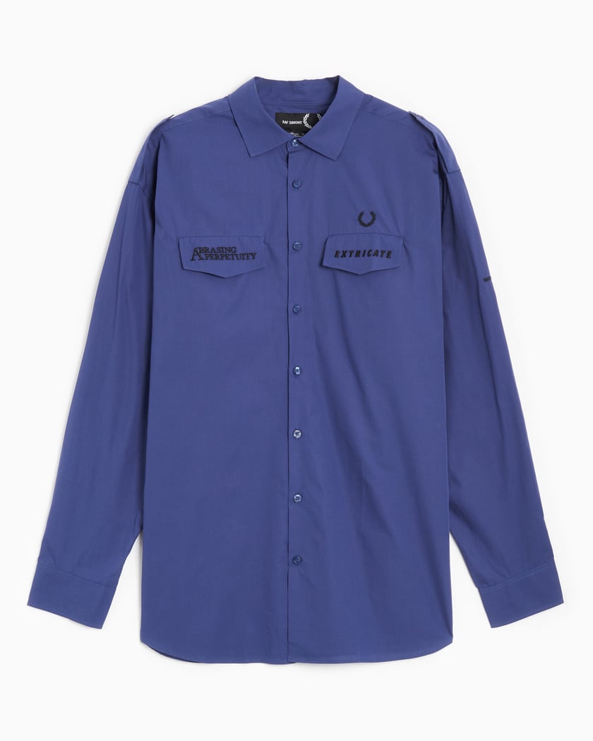 Fred Perry x Raf Simons Men's Oversized Uniform Shirt Blue