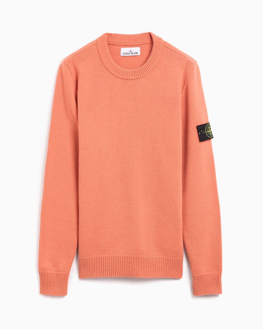 Stone Island Logo Men's Sweater Herren-Pullover Orange 8115508A3