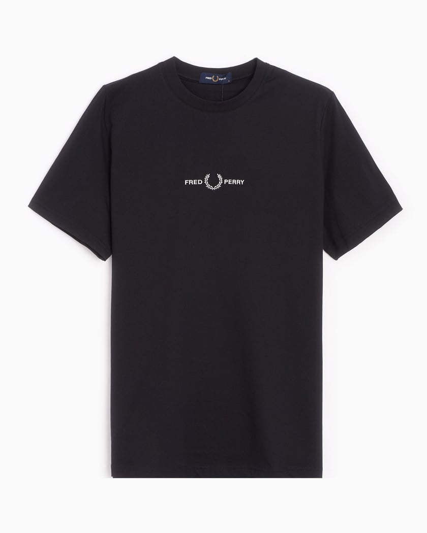 Fred Perry Embroidered Men s T Shirt Nero M4580 102 FOOTDISTRICT