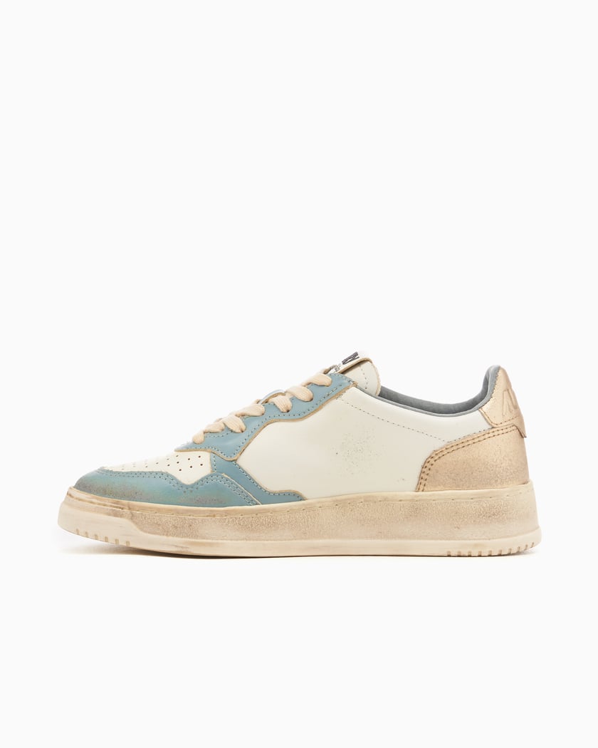 Autry Women's Medalist Low Super Vintage Leather White Autry Women's Medalist Low Super Vintage Leather White