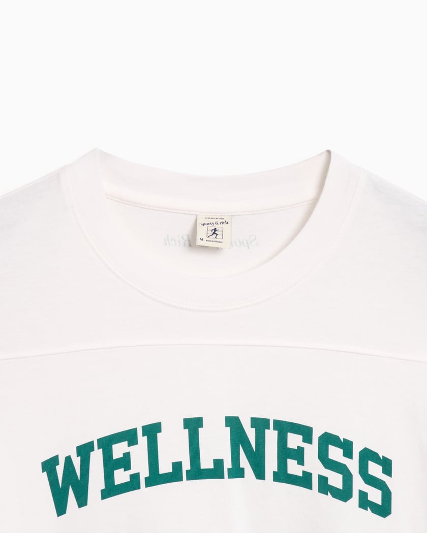 Sporty & Rich Wellness 94 Unisex Rugby T-Shirt White