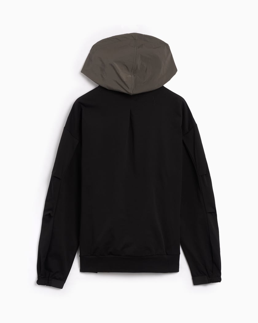 French terry black hoodie store