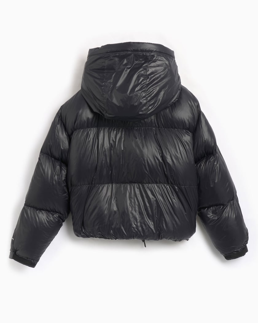 Shiny black parka deals