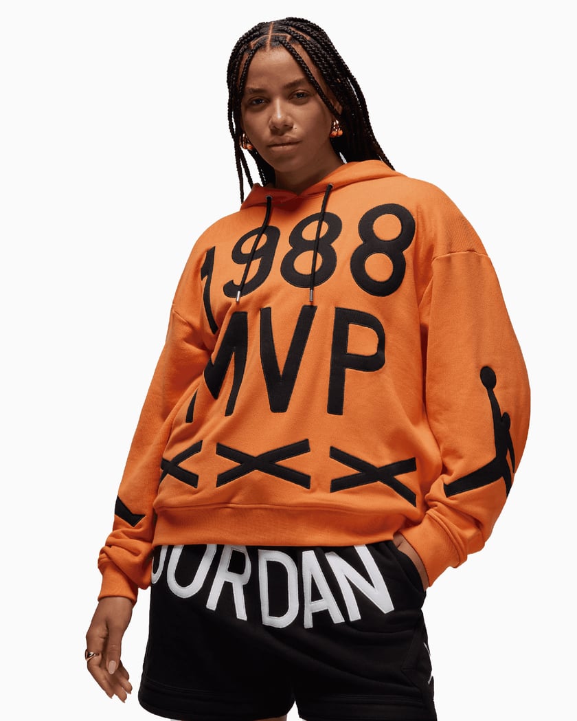 Jordan x Nina Chanel Unisex Fleece Hoodie Arancione FZ7514 806 FOOTDISTRICT