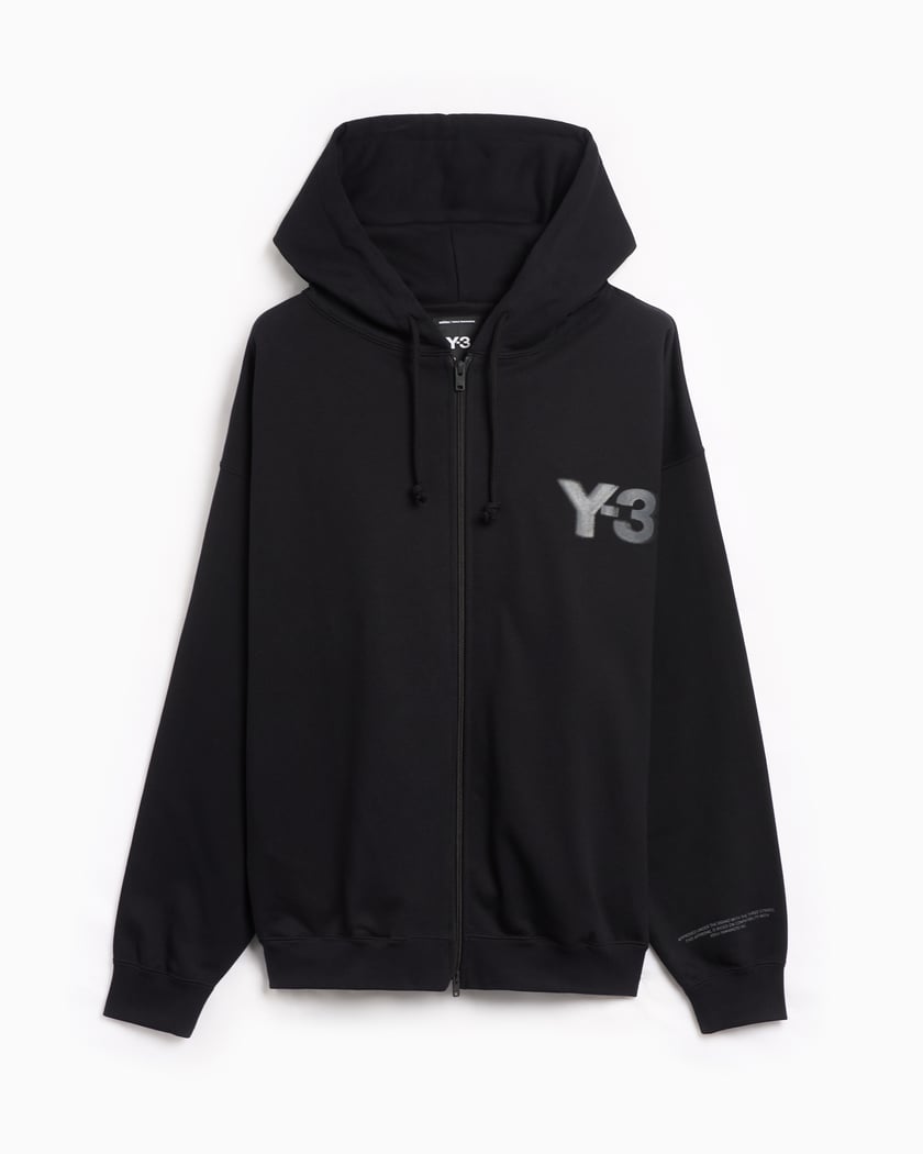 adidas Y 3 Logo Unisex Zipped Hoodie Nero JE9278 FOOTDISTRICT