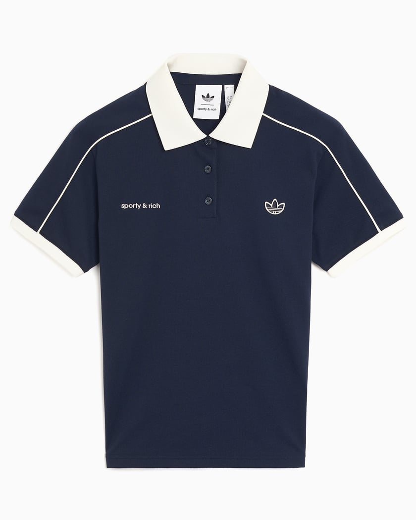 adidas Originals x Sporty Rich Damen-Poloshirt Blau JL7198