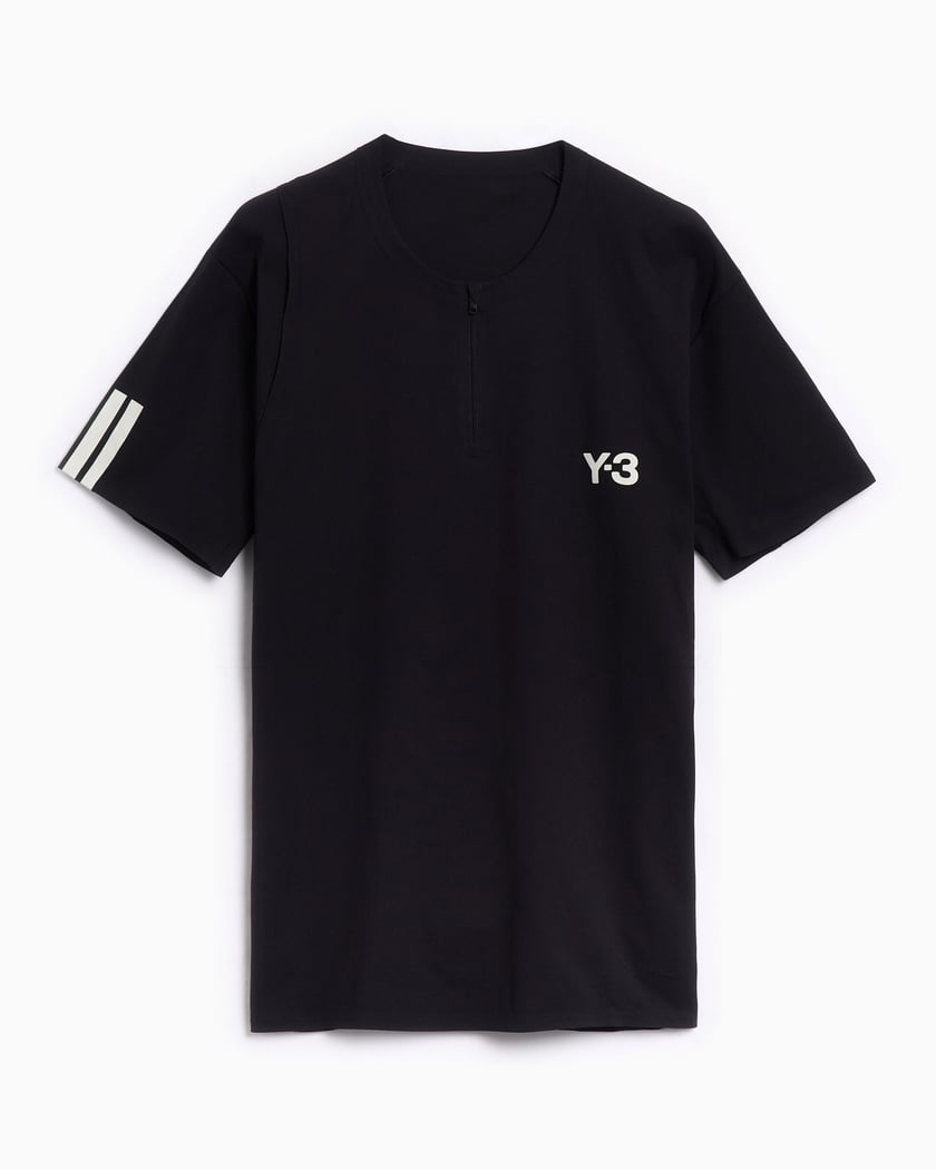 adidas Y-3 Tennis Pro Logo Zip Slim Men's T-Shirt Black